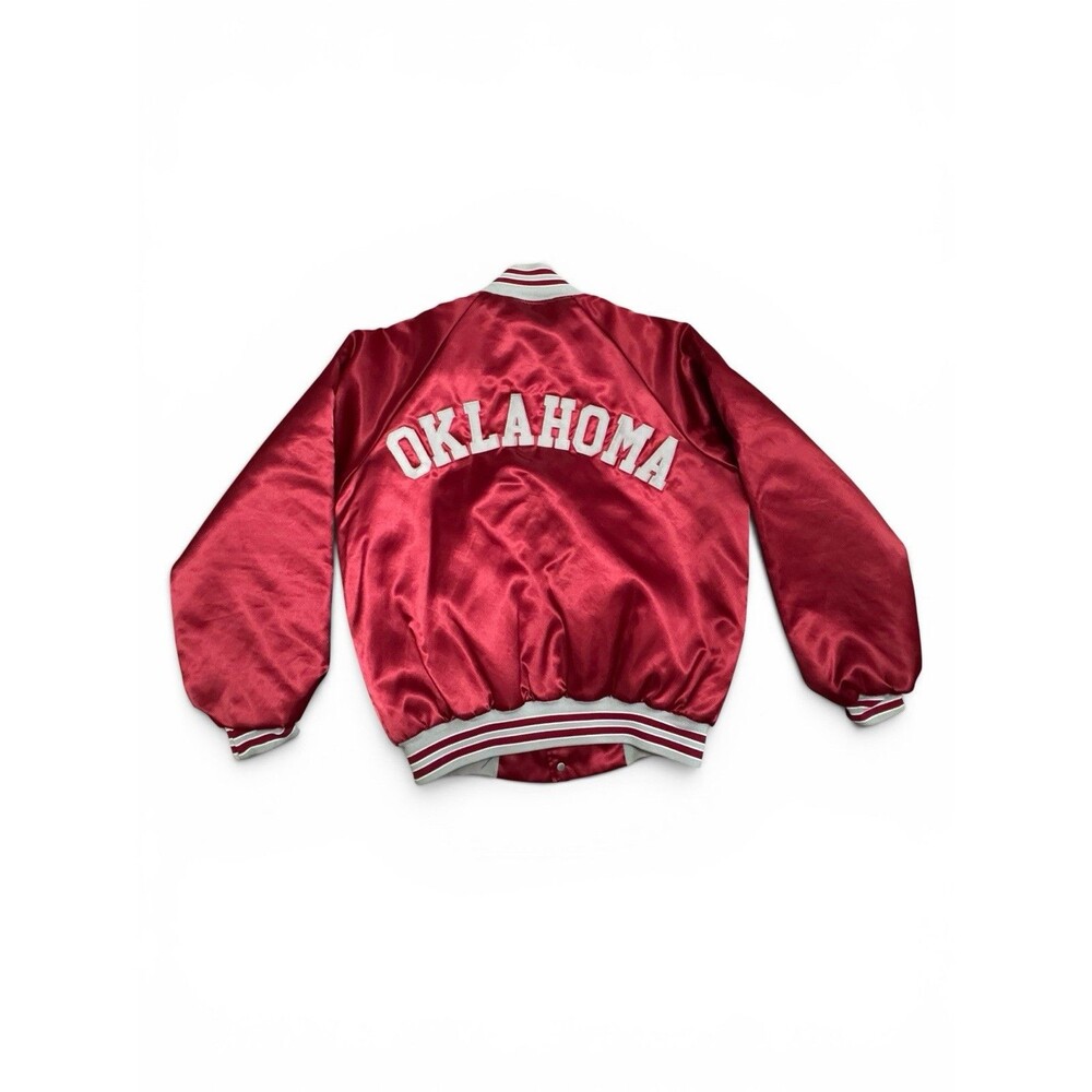 VTG Rare Hartwell‎ Satin Varsity Jacket OU Oklahoma Sooners Sewn Collegiate L